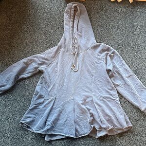 Pilcro and the Letterpress Anthropologie XL hoodie blue cotton full pleats $128